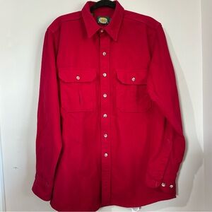 Vintage Cabela’s Red Cotton Button Down, Large Tall, USA Made